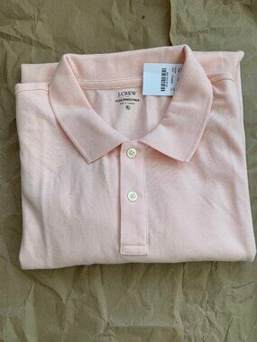 PALE PINK MEN'S J CREW FLEX PIQUE POLO SHIRT XL